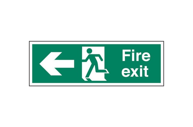 White Fire Exit Sign