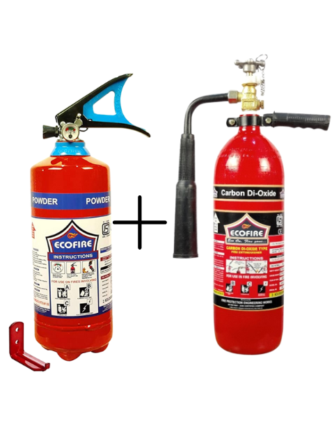Eco Fire ABC Powder Type Fire Extinguisher In Capacity 2kg+ CO2 In Capacity 2 Kg