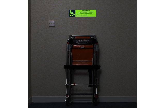Photoluminescent Evacuation Chair Identification Sign