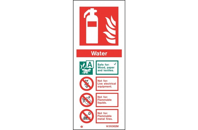 White Fire Equipment Sign