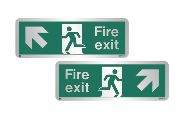 Brushed Stainless Steel Fire Exit Sign